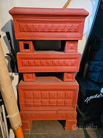 stufa becchi a legna in terracotta