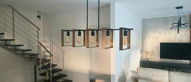 Lampadario industriale  con 5 lampadine incluse