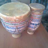 Bongo Originale Africano Senegal Ceramica Vera Pel