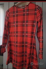 Vestito tartan rosso taglia s/m nuovo
