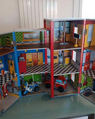 caserma pompieri e stazione di polizia i legno