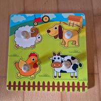 Puzzle legno animali fattoria 