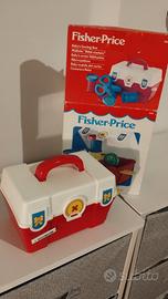 Vintage Fisher-Price 1058 Baby Scatola del Cucito 