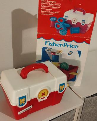 Vintage Fisher-Price 1058 Baby Scatola del Cucito 