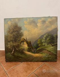 Dipinto olio su tela "Valdés" paesaggio rurale
