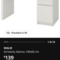 scrivania Malm pari al nuovo