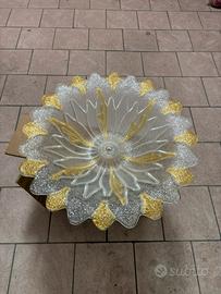 Plafoniera vintage in vetro di murano