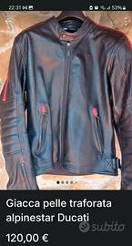 Giacca moto pelle alpinestar traforata