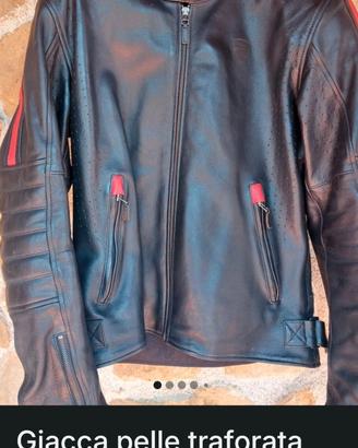 Giacca moto pelle alpinestar traforata