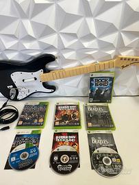 Rock Band Xbox 360 chitarra fender USB + 4 giochi