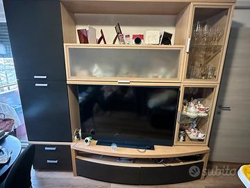 Mobile soggiorno rovere chiaro e nero