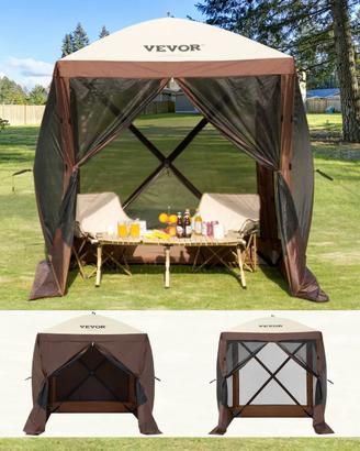 Gazebo Pop-Up Baldacchino su 4 Lati con Zanzariera