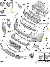 Paraurti anteriore peugeot 308 t9 no lavafari