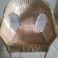sedia in midollino e rattan 