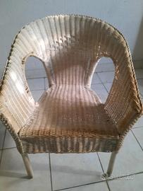 sedia in midollino e rattan 