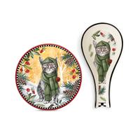 Set Sottopentola e Poggiamestolo Natale Gatto EGAN