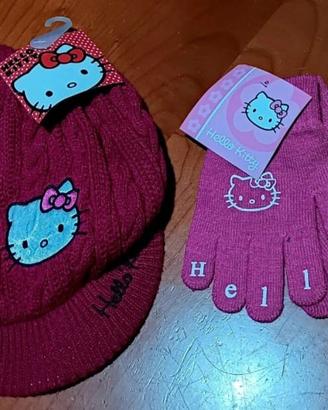 Cappello e Guanti Hello Kitty Bambina "Nuovo"