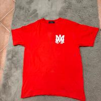 T-shirt amiri rossa con dettagli bianchi