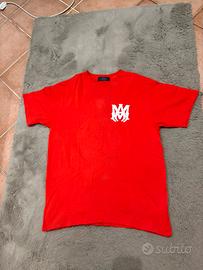 T-shirt amiri rossa con dettagli bianchi