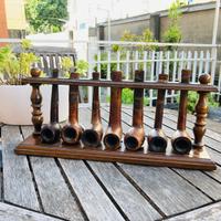 Lotto da 7 Pipe e poggiapipe espositore da tavolo