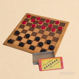 Gioco Dama Vintage Anni '50 in Legno – Originale!
