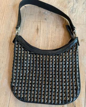borsa a mano donna in pelle e metallo