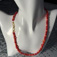 Collana di corallo rosso e arancio