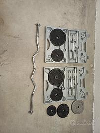 kit completo pesi, manubri e bilancieri