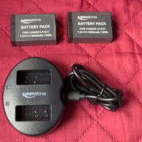 Caricabatterie doppio + 2 batterie Canon 250D