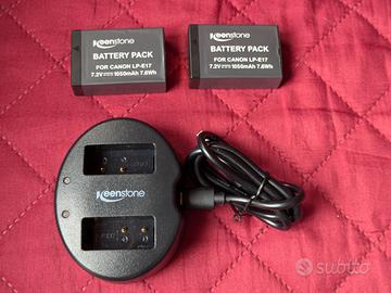 Caricabatterie doppio + 2 batterie Canon 250D