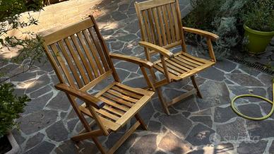 Poltroncine in legno da giardino