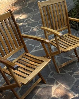 Poltroncine in legno da giardino