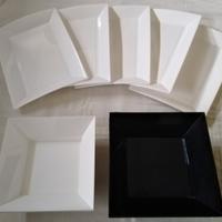 Piatti in plastica quadri rettangolari tovagliette