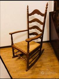 Sedia a dondolo in noce