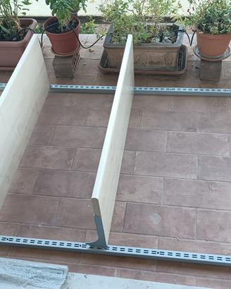 Scaffalatura doppia in acciaio e legno h 240