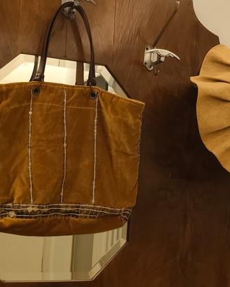 Borsa in velluto modello Tote nuova senza cart
