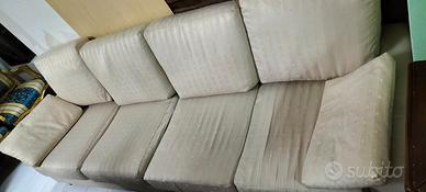 Divano 4 posti in tessuto beige