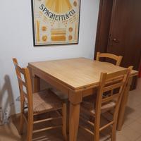 Tavolo cucina a libro 80x80/160 + 6 sedie