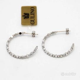 Orecchini a cerchio oro(Gold) bianco 18kt E.2300