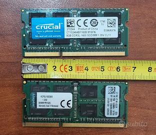 MEMORIE DA 16 GB (CRUCIAL) IN 2 MODULI DA 8