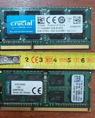 MEMORIE DA 16 GB (CRUCIAL) IN 2 MODULI DA 8
