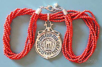 Collana Corallo Bambù Moneta Kroton Odissea