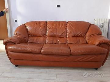 Divano 3 posti in pelle