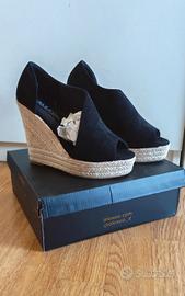 Espadrillas nere con zeppa 37