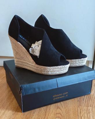 Espadrillas nere con zeppa 37