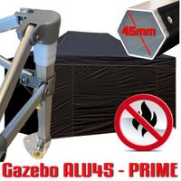 Gazebo 3x4,5 nero pieghevole richiudibile ignifugo