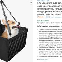 seggiolino auto per cani