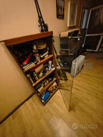 Mobiletto Vetrina in Legno con Anta in Vetro