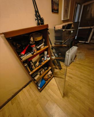Mobiletto Vetrina in Legno con Anta in Vetro