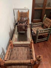 set tavolo e sedie stile etnico